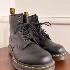 Dr. Martens Black Boots with Yellow Stitching